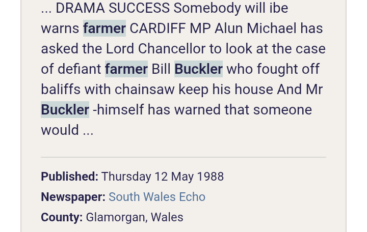 British Newspaper Archive search result, South Wales Echo, Thursday 12 May 1988