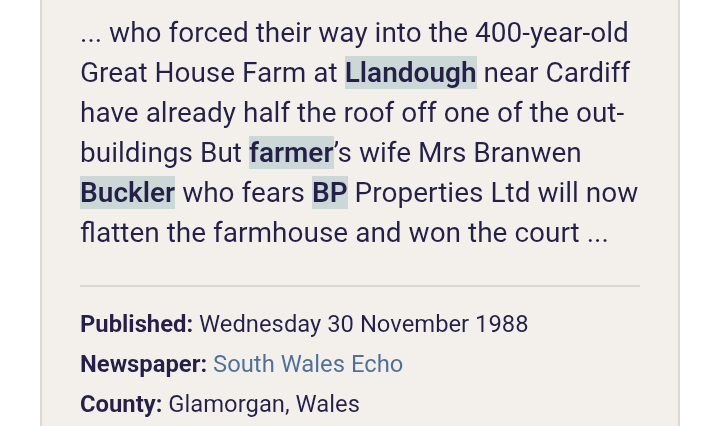 British Newspaper Archive search result, South Wales Echo, Wednesday 30 November 1988