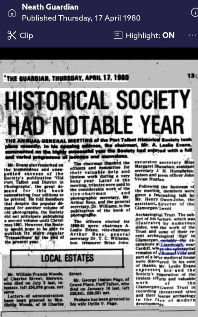 Neath Guardian 17 April 1980 clipping